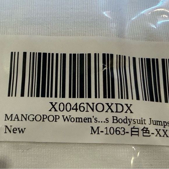 NWT Mangopop XXL Mock Turtleneck Elegant White Long Sleeve Bodysuit - Picture 6 of 6
